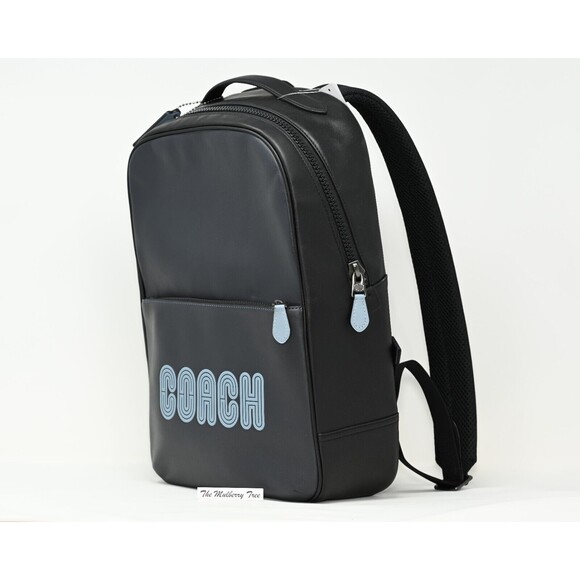 COACH WESTWAY Backpack Colorblock Midnight/Black Leather w Patch CE493 NWT $498 - Picture 2 of 12